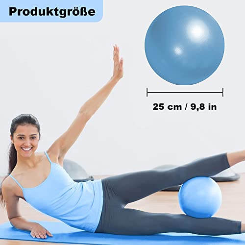 NUWIQ Pilates Ball - Pelota de Gimnasia pequeña para Yoga, Entrenamiento aeróbico, 2 Unidades, Azul