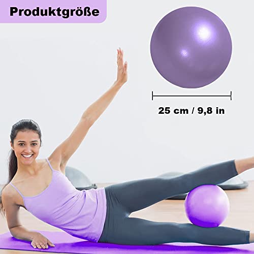 NUWIQ Pilates Ball - Pelota de Gimnasia pequeña para Yoga, Entrenamiento aeróbico, 2 Unidades, Morado