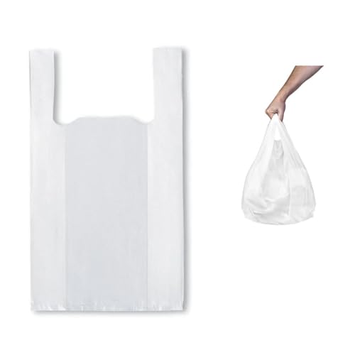 Obulco Suministros - Bolsas Plástico con Asas y Resistentes 70% Recicladas y Reciclables - Galga 200 - Bolsa Tipo Camiseta 30x40 Apta Para Uso Alimentario - 100 unidades (30 x 40 cm)