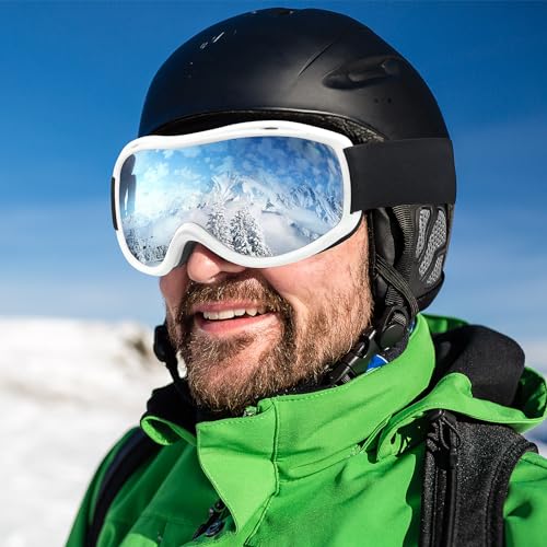 Occffy Gafas de Esquí Máscara Gafas Snowboard Antivaho OTG Gafas de Nieve para Hombre Mujer Protección UV Compatible con Casco Ski Goggles para Esquí, Ciclismo, Snowboard