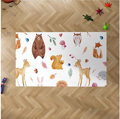 Oedim Alfombra Infantil Animales para Habitaciones PVC | 95 x 120 cm |Moqueta PVC | Suelo vinílico | Decoración del Hogar | Suelo Sintasol | Suelo de Protección Infantil |