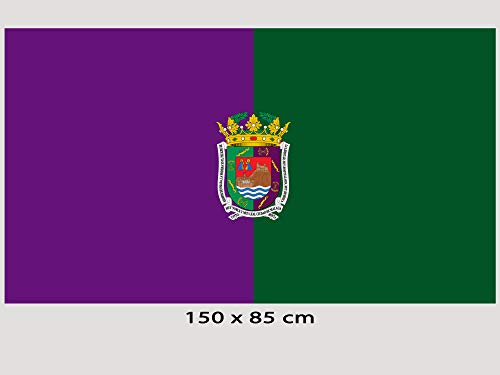 Oedim Bandera de Málaga Sin Palo | 150x85cm | Reforzada y con Pespuntes | Bandera con 4 Lazos y Resistente al Agua