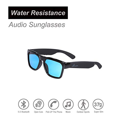 OhO sunshine Gafas de Sol de Audio Resistentes al Agua, Gafas de Sol Bluetooth de Moda para Escuchar música y Hacer Llamadas telefónicas, Lente polarizada UV400
