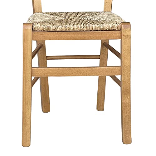 okaffarefatto zimbardi costanza Silla de madera venecia con asiento de paja nogal claro