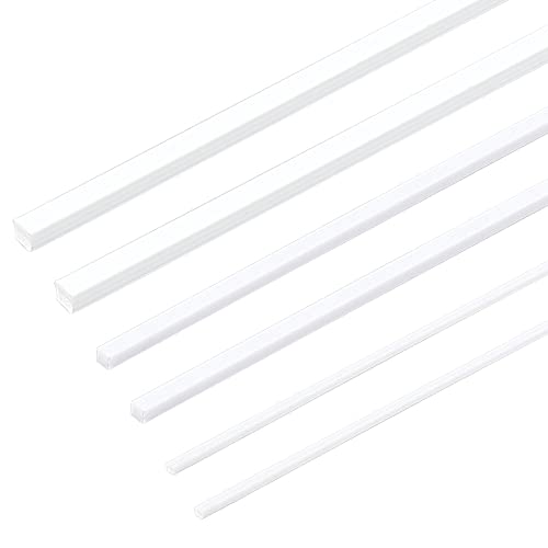OLYCRAFT 60 barras de plástico ABS cuadradas sólidas de 1/2/3 mm color blanco tubo cuadrado de plástico ABS tubo cuadrado sólido barra de estireno para bricolaje mesa de arena