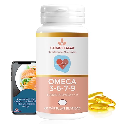 Omega 3 6 9 Cápsulas. Contribuye A Mantener Normales Los Niveles De Colesterol En Sangre. Rico en Ácidos Grasos Esenciales De Origen Vegetal. Contiene Omega 7. 60 Perlas Para 20 Días.