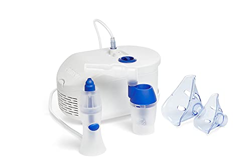 OMRON X102 Total Nebulizador para niños y adultos con lavado nasal 2 en 1 - dispositivo de uso doméstico para tratar enfermedades respiratorias, el asma, para síntomas de tos y resfriados