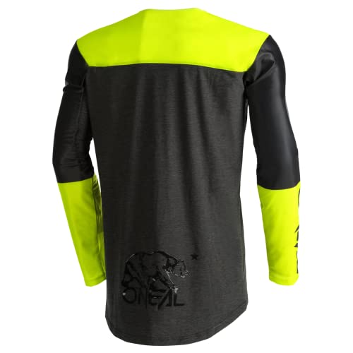 O'Neal | Camiseta de Manga Larga para Motocross | MX MTB Mountain Bike | Material Ligero, Ajuste ergonómico adaptación | Mayhem Jersey Hexx V.22 | Adulto | Negro Amarillo | Talla XL