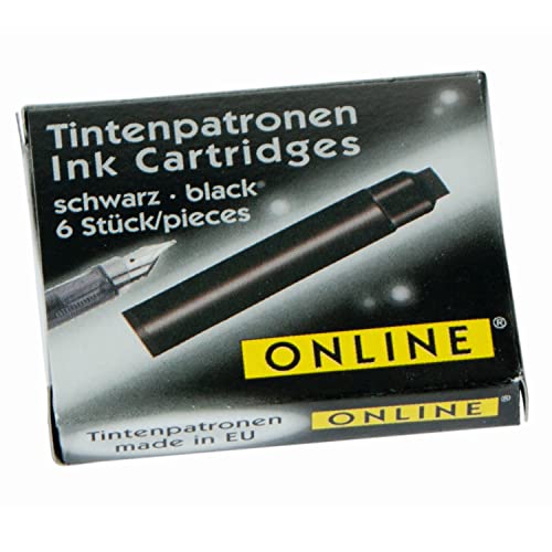 Online Schreibgeräte 17015/24 - Cartuchos para pluma estilográfica, color negro