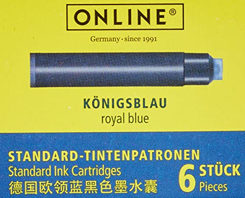 Online Schreibgeräte 17113/12 - Cartuchos para pluma estilográfica, color azul