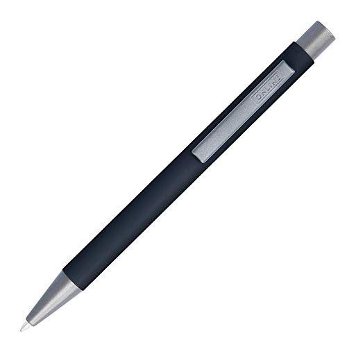 Online Soft Metal - Bolígrafo con mecanismo retráctil (aluminio, mina intercambiable, tinta negra, tacto suave, clip de metal), color pure black