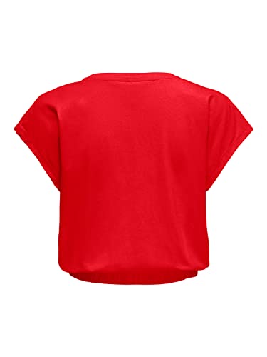 ONLY Onlmay S/S Crop Top Box Jrs, Rojo (Rojo Alto Riesgo), M para Mujer