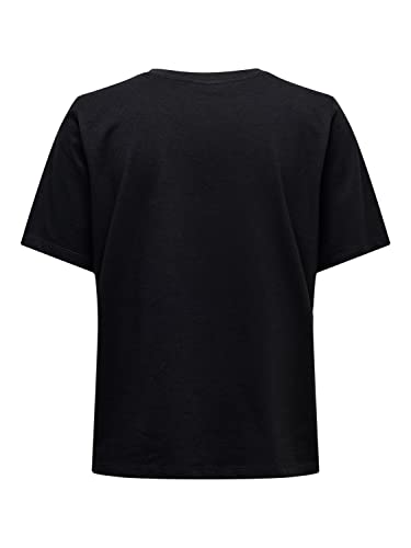 ONLY Onlonly S/S tee Jrs Noos-Camiseta de Manga Corta Top, Negro, Large para Mujer