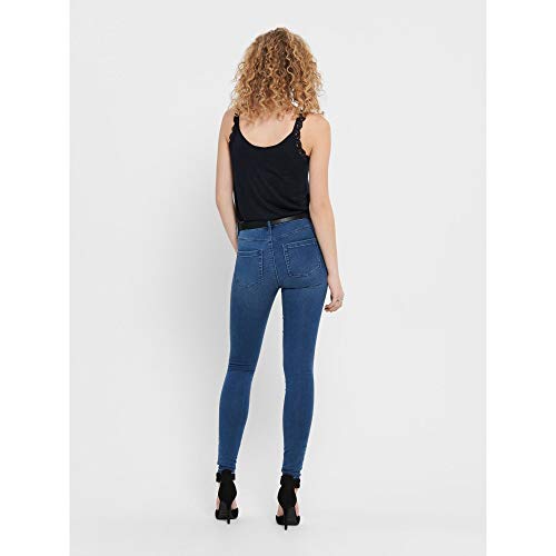 ONLY Onlroyal High Waist Skinny Fit Jeans, Medium Blue Denim, 32/XL para Mujer