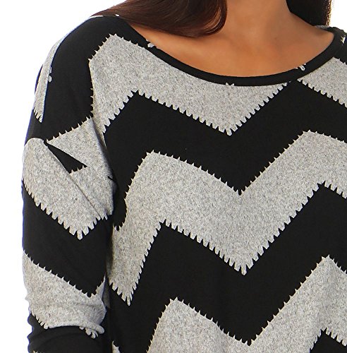 ONLY Printed 3/4 Sleeved Top Suéter, Multicolore (Light Grey Melange/AOP W/Black Zigzag), S para Mujer