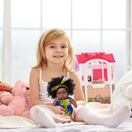 Onlynery Muñecas Negras, muñeca Realista para niña, muñecas africanas con Ropa 8 Pulgadas Baby Muñecas para niñas