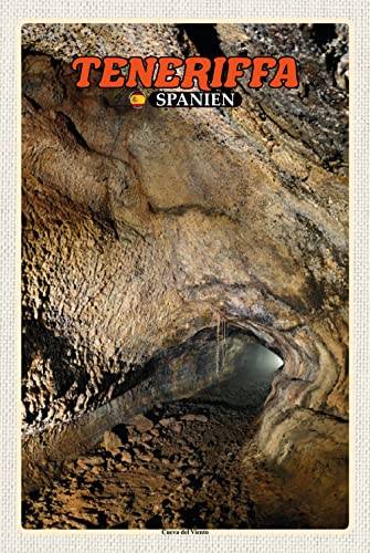 Ontrada Cartel de madera 20 x 30 cm Tenerife España Cueva del Viento Cartel de madera