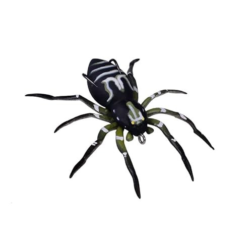 OriGlam Cebo de araña cebo Suave cebo de pesca, cebo de natación artificial, cebo de araña suave, cebo de pesca de perca de agua dulce (Negro)