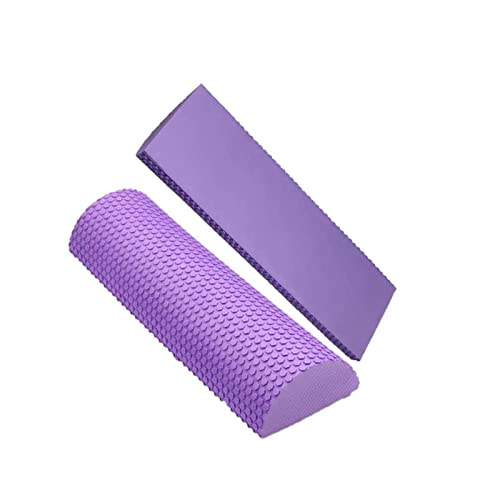 Oshhni Bloques de flexibilidad de longitud con Pilates de masajeador de medio 1/2 Rodillo de espuma para medio rodillo físico para deporte, Azul 60cm
