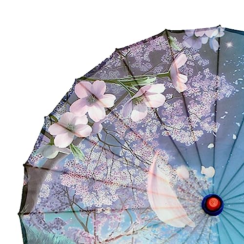 Oshhni de baile clásico chino japonés de seda Sombrilla Parasol oriental 32" de papel engrasado para Recitales de baile, Estilo un