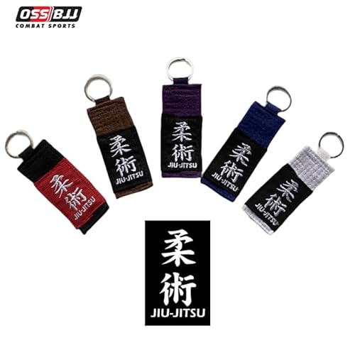 OSS Combat Sports BJJ Nuevo Jiujitsu Llavero para Jiu Jitsu Brasileño MMA Gear All Belt Rankings Gift Key Chain, Morado (, 10 cm