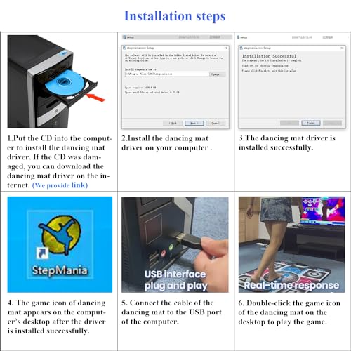 OSTENT USB Antideslizante StepMania Step Dance Alfombrilla Manta para PC Portátil Ritmo Videojuego