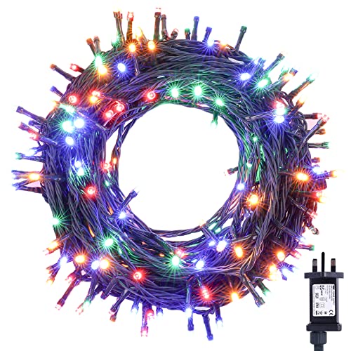 OUSFOT Luces Navidad Exterior 25M 250 LED 8 Modos Multi-Color Luces de Hada de Navidad con Enchufe IP65 a Prueba de Agua para la Decoración de la Fiesta al Aire Libre/Interior