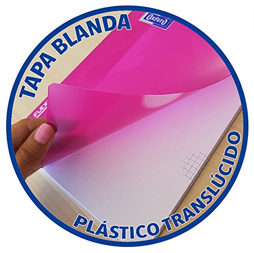 Oxford 400042330 - Cuaderno espiral, tapa plástico, Fº/215 x 310 mm, paquete de 5 [colores surtidos]