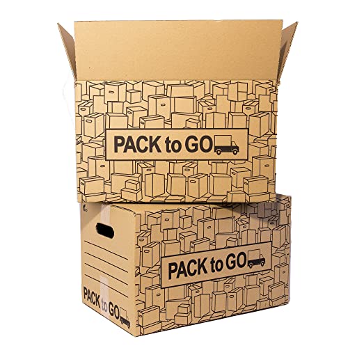 Pack 25 Cajas Carton Almacenaje, Mudanza con Asas, Carton reforzado de 50x30x30cm.