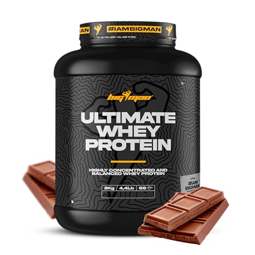 Pack BigMan Ultimate Whey Protein 2 kg + MULTI VITS Perlas 30 caps + Shaker REGALO Y MUESTRAS (CHOCOLATE) | Aumenta el crecimiento muscular | Entrenamientos intensos | Máxima asimilación