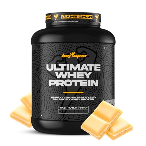 Pack BigMan Ultimate WHey Proteina 2kg (Chocolate Blanco) + Adrenaline Fx 30 Caps + Shaker REGALO | Ganador Masa Muscular | Ayudar a Adelgazar | Regalos | Recuperación Deportiva | Tonifiacación