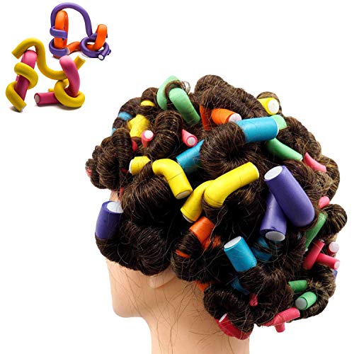 Pack de 42 varillas Twist-flex Rodillos, rizadores para el cabello, rulos de espuma, rizadores para cabello corto, mediano y largo