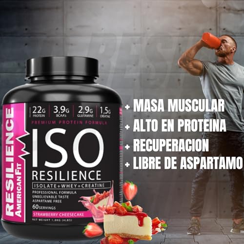 Pack Resilience|Fresa Cheseecake|Proteina Whey|+|Proteina Isolada|1.8 KG+|Creatina 400GR|Proteínas De Suero|Proteinas Para Masa Muscular|+|Creatina Monohidratada|Proteínas Con Creatina|
