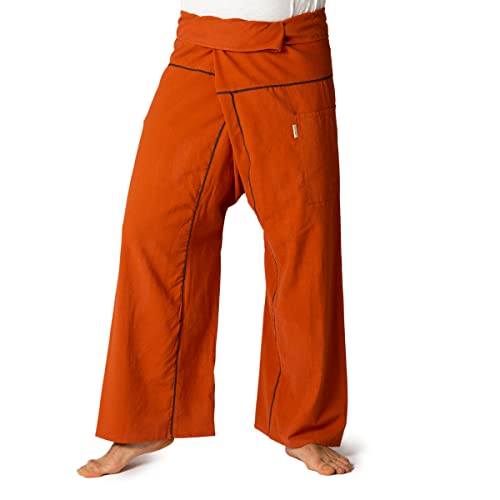 PANASIAM Fisherman Pants Stripe-Design, Brown, XL
