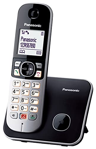 Panasonic KX-TG6851SPB Teléfono Fijo Inalámbrico Digital (Bloqueo de Llamadas, Manos Libres, Modo No Molestar, Reducción Ruido Ambiente, Distintos Tonos Llamada, Agenda) Negro