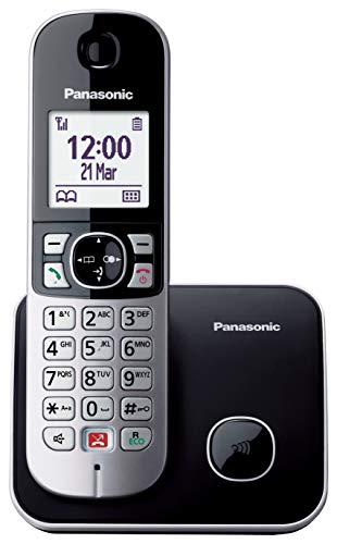 Panasonic KX-TG6851SPB Teléfono Fijo Inalámbrico Digital (Bloqueo de Llamadas, Manos Libres, Modo No Molestar, Reducción Ruido Ambiente, Distintos Tonos Llamada, Agenda) Negro