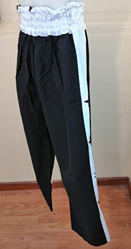 Pantalón de Full Contact Algodon (Negro/Raya Blanca) 4 Tallas (1.70 cm.)
