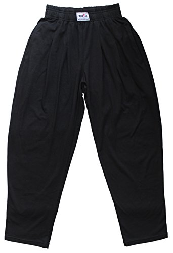 Pantalones Holgados para los Hombres Gimnasio de musculación de algodón y Spandex Negro M