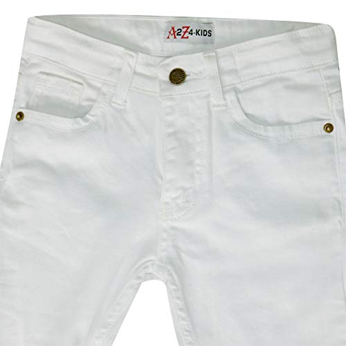 Pantalones vaqueros ajustados para niños, pantalones elásticos de mezclilla para niña, para la nueva edad, 5-13 años, Blanco, 7-8 años