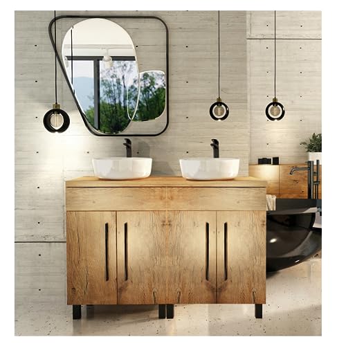 paplinskimoebel Vitoria - Mueble de baño (120 x 40 x 84 cm, armario bajo lavabo de madera, 120 cm de ancho, baño moderno
