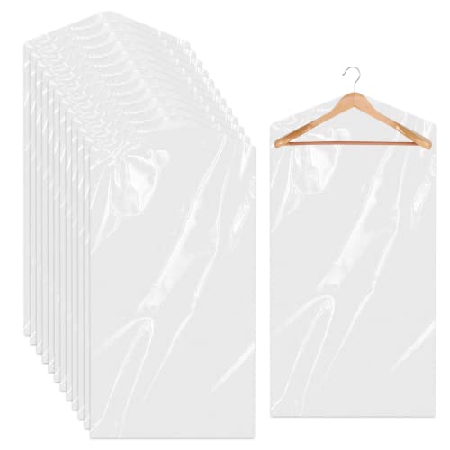 Paquete de 20 bolsas transparentes para ropa, bolsas de plástico para ropa, bolsas para colgar ropa, a prueba de polvo, protección para ropa, bolsas de tintorería para chaquetas, camisas (60x90cm)