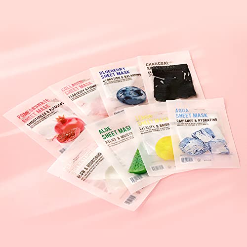 [Paquete De 8] EUNYUL Purity Mascarilla Facial Coreana (8 Tipos) Cuidado De La Piel Coreano Ingredientes Naturales & Hidratante