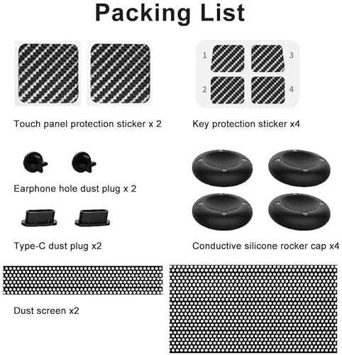 Paquete de Accesorios 6 en 1 para Valve Steam Deck Kit de protección para Consola de Juegos, Enchufe a Prueba de Polvo, Adhesivo para Panel táctil, Tapa abatible de Silicona Compatible con Steam Deck