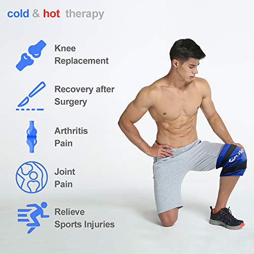 Paquete de hielo rodilla grande para lesiones, Bolsa gel compresa fría y caliente par Cirugía, alivio del dolor de artritis, terapia reutilizable flexible en rodilla, espalda, muslo, espinilla, pierna