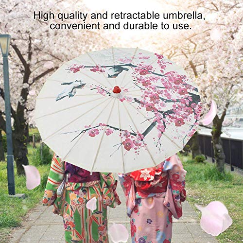 Paraguas de Papel engrasado, sombrilla China de Flor de Ciruelo, Paraguas Hecho a Mano de 23,6 Pulgadas para Fiestas de Boda, Accesorios de Baile clásico, fotografía, Cosplay