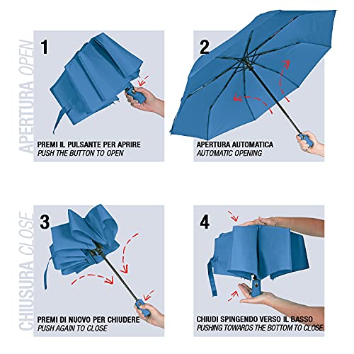 Paraguas Plegable Mujer Hombre Antiviento - Paraguas Mujer Resistente al Viento - Paraguas Mini de Tamaño Grande con Abre y Cierre Automáticos - Sombrilla Lluvia Portátil Diámetro 100 cm (Turquesa)