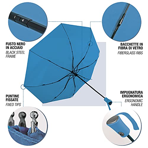 Paraguas Plegable Mujer Hombre Antiviento - Paraguas Mujer Resistente al Viento - Paraguas Mini de Tamaño Grande con Abre y Cierre Automáticos - Sombrilla Lluvia Portátil Diámetro 100 cm (Turquesa)