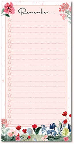 PartiKraft Hermoso bloc de notas floral no magnético lista de la compra / lista de tareas pendientes – tamaño DL (2 x blocs de notas)