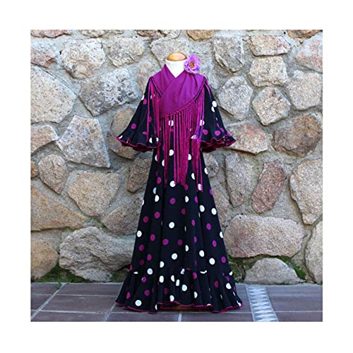 Patrón de costura vestido flamenca Rociero de niña para hacerlo tú misma. Tutorial en vídeo para ayudarte a realizarlo. Tallas de 1 a 12 años. Patrón multitalla en papel.