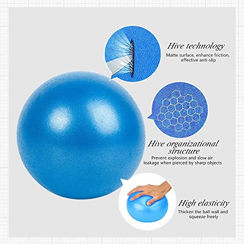 Pelota de Gimnasia Bola de Yoga Anti-Reventones Balón Pilates Antideslizante 25cm Pelota de Ejercicio Balon de Ejercicio para Fitness,Embarazo Sentarse,Fitball,Equilibrio,Entrenamiento,Abdominal-Azul